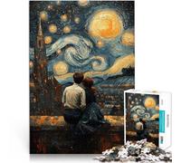 Puzzle per adulti da 2000 pezzi La notte stellata e la coppia Fatto di cartone per e da 14 anni in su Decorazione d'arte per la casa Collezione degli artisti, Belle arti misurare：70x100cm