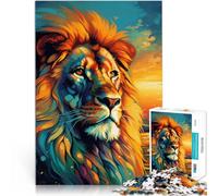 Puzzle per adulti da 2000 pezzi leone al tramonto Fatto di cartone da 14 anni in su Gioco di famiglia per e Un'opera d'arte misurare:70x100cm