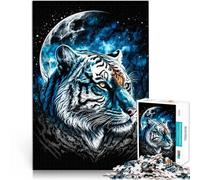 Puzzle per adulti da 2000 pezzi Luna della tigre bianca Fatto di carta,da 14 anni in su con pezzi completamente interconnessi di forma casuale Regalo per i compleanni。misurare:70x100cm
