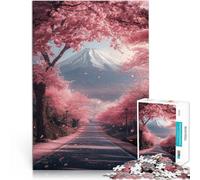 Puzzle per adulti da 2000 pezzi strada del Giappone e albero di ciliegio Fatto di cartone Adatto a partire dai 14 anni Sollievo dallo stress Regali interessanti per ridurre lo stress