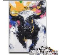 Puzzle per adulti da 2000 pezzi, Toro nero e oro Difficile da completare, ma divertente e umoristico Arredamento e regali unici per la casa 70x100cm