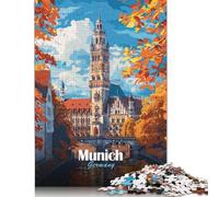 Puzzle per adulti da 500 pezzi con paesaggio urbano di Monaco di Baviera, puzzle per adulti in legno, regalo divertente, 500 pezzi (52x38 cm)
