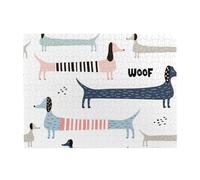 Puzzle per adulti da 500 pezzi con simpatico bassotto blu navy - Puzzle in legno per adulti e anziani