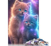 Puzzle per adulti da 500 pezzi, stile colorato, motivo: fratelli gatti, puzzle per adulti, puzzle da 500 pezzi, giocattoli per adulti, puzzle per famiglie, regalo (52x38 cm)