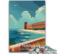 Puzzle per adulti del Parco nazionale di Dry Tortugas, 1000 pezzi, arte interessante, riduzione dello stress, lista dei desideri con Babbo Natale per età 14 anni, 1000 pezzi (50x75cm)