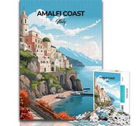 Puzzle per adulti della Costiera Amalfitana, Italia, 1000 pezzi, per ammazzare il tempo durante le vacanze Ogni pezzo è unico Gioco stimolante e divertente per tutta la famiglia, 50x75cm