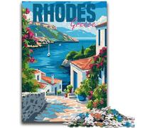 Puzzle per adulti dell'isola di Rodi, Grecia, 1000 pezzi, gioco per famiglie, antistress, sfida difficile, regalo per amici e parenti, 1000 pezzi (50x75cm)