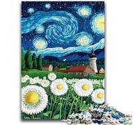 Puzzle per adulti "Dente di leone sotto il cielo notturno": difficili da completare ma divertenti e spiritosi, decorazioni e regali unici per la casa, 26x38cm