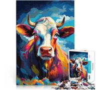 Puzzle per adulti di 1000 pezzi di mucca per puzzle, ogni pezzo è unico, gioco divertente e stimolante in famiglia, adatto per adolescenti di 14 anni e oltre 50 x 70 cm
