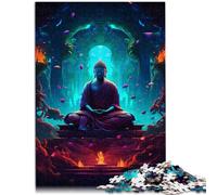 Puzzle per adulti di 1000 pezzi Statua di Buddha colorata Gioco educativo Giocattolo di sfida Migliorare l'amore tra le coppie per adolescenti dai 14 anni e oltre 26 x 38 cm