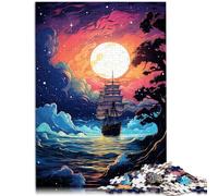 Puzzle per adulti di 1000 pezzi Tramonto su una barca sul mare Gioco di riflessione 26x38cm Regali per Amici e Famiglia Adatto per adolescenti da 14 anni e oltre