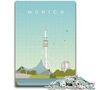 Puzzle per adulti di Monaco di Baviera da 1000 pezzi, per ammazzare il tempo in vacanza Ogni pezzo è unico Gioco stimolante e divertente per tutta la famiglia (38x26cm)