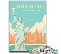 Puzzle per adulti di New York City, 1000 pezzi, arte interessante, riduzione dello stress, lista dei desideri con Babbo Natale per età 14 anni, 1000 pezzi (50x75cm)