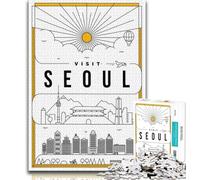 Puzzle per adulti di Seul, Corea del Sud, 1000 pezzi, difficili da completare ma divertenti e divertenti, decorazioni e regali unici per la casa, 50x75cm