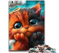 Puzzle per adulti "Diavolo Gattino", gioco stimolante e gioco per famiglie con pezzi completamente interconnessi e di forma casuale (38x26cm)