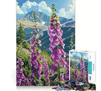 Puzzle per adulti "Digitalis di montagna" da 1000 pezzi, ideale per rafforzare la memoria, rilassarsi e divertirsi, con bordi di qualità, perfetto come regalo per le festività (38x26cm)