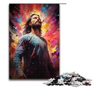 Puzzle per adulti dipinto a olio psichedelico colorato di Gesù puzzle da 1000 pezzi ottimo regalo adatto per adolescenti dai 14 anni in su (dimensioni 75x50 cm)