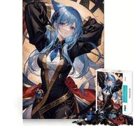 Puzzle per adulti "Donna con i capelli blu" da 1000 pezzi,gioco cognitivo a incastro preciso,senza spazi vuoti,attività rilassante per la pausa mentale (38x26cm)