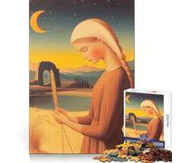 Puzzle per adulti "Donna con spighe di grano al crepuscolo", 1000 pezzi, stimolante per l'analisi, ideale per il relax e il tempo libero, con incastri precisi, perfetto come regalo invernale (38x26cm)
