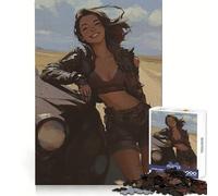 Puzzle per adulti "Donna sorridente nel deserto", 1000 pezzi, gioco di logica mentale, rilassante e divertente, con taglio preciso e piacevole sorpresa (38x26cm)