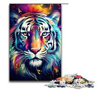 Puzzle per adulti Doodle Tigre colorata 1000 pezzi Puzzle in legno per bambini dai 12 anni in su Decorazione per la casa 1000 pezzi (75x50 cm)