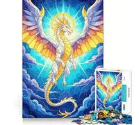 Puzzle per adulti "Drago alato nel cielo",1000 pezzi,gioco di logica,regalo,taglio di precisione,attività rilassante di gruppo al chiuso (50x75cm)