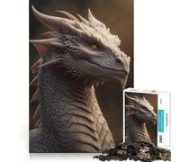 Puzzle per adulti Drago Bianco Antico,1000 pezzi,gioco di potenziamento cognitivo,design a incastro preciso,regalo di compleanno,rompicapo (38x26cm)