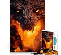 Puzzle per adulti Drago di Fuoco Antico,1000 pezzi,gioco di memoria,divertente,con incastri stabili e parti che non si spostano,compatto,ideale per il gioco in famiglia (50x75cm)