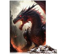 Puzzle per adulti Drago e fuoco per adulti Puzzle Puzzle da 1000 pezzi per adulti e bambini Puzzle in cartone Giocattolo educativo antistress Puzzle Dimensioni: 26x38 cm