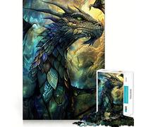 Puzzle per adulti "Drago Guardiano Verde" da 1000 pezzi,gioco di logica,regalo,taglio di precisione,attività rilassante di gruppo al chiuso (38x52cm)