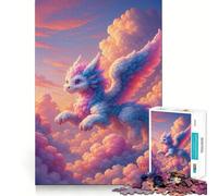 Puzzle per adulti "Drago pastello tra le nuvole", 1000 pezzi, gioco di intelligenza, divertimento rilassante, taglio preciso, lista dei desideri di Babbo Natale (50x75cm)