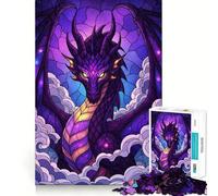 Puzzle per adulti "Drago viola tra le nuvole", 1000 pezzi, stimola la memoria, divertimento e relax, bordi precisi, un regalo perfetto (50x75cm)