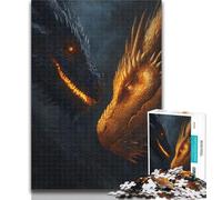 Puzzle per adulti Drago volante in oro nero Puzzle da 1000 pezzi per adulti Regali, Interessante riduzione dello stress Interazione genitore-figlio 50x75cm