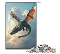 Puzzle per adulti Drago volante nel cielo Puzzle da 1000 pezzi Puzzle in legno per adulti e bambini dai 12 anni in su Giocattolo educativo 1000 pezzi (38x26 cm)