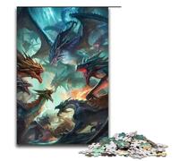 Puzzle per adulti Dragon Battle Royale 1000 pezzi Puzzle in legno per adulti e bambini dai 14 anni in su 75x50 cm