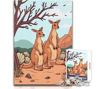 Puzzle per adulti "Due canguri nell'outback australiano", 1000 pezzi, attività interattiva, divertente e commovente, regalo memorabile, dimensioni 50x75cm