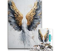 Puzzle per adulti e adolescenti, 1000 pezzi, Angelo dorato, aiuta il cervello a esercitare i giocattoli che creano dipendenza e coltivano la pazienza, decorazione perfetta (75x50cm)