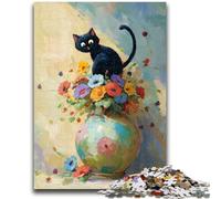 Puzzle per adulti e adolescenti 1000 pezzi Arte floreale Gatto Famiglia Divertimento per è ideale come regalo per tutta la famiglia per e dai 14 anni in su 50x75cm
