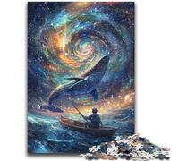 Puzzle per adulti e adolescenti 1000 pezzi Balene nello spazio Antistress Sfida difficile Ideale come regalo per tutta la famiglia 26x38cm
