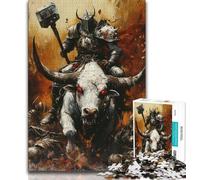 Puzzle per adulti e adolescenti, 1000 pezzi, cavaliere e toro, aiuta il cervello a esercitare i giocattoli che creano dipendenza e coltivano la pazienza, decorazione perfetta (38x26cm)