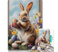 Puzzle per adulti e adolescenti, 1000 pezzi, coniglietto pasquale, sfida difficile, antistress, ideale come regalo per tutta la famiglia, 38x26cm