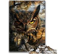 Puzzle per adulti e adolescenti 1000 pezzi Fantasy Owl Giocattolo educativo antistress Interazione genitore-figlio per bambini dai 14 anni in su 26x38cm