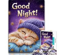Puzzle per adulti e adolescenti, 1000 pezzi, gatto che dorme, sfida difficile antistress, ideale come regalo per tutta la famiglia (75x50cm)