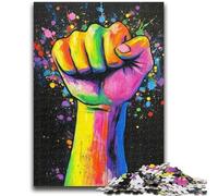 Puzzle per adulti e adolescenti, 1000 pezzi, gioco impegnativo con il gesto del pugno, gioco educativo per famiglie, per compleanni e Natale, 26x38cm