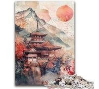 Puzzle per adulti e adolescenti, 1000 pezzi, gioco rompicapo del tempio giapponese, gioco educativo per compleanni e Natale, per età 14 anni, 26x38cm