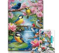 Puzzle per adulti e adolescenti, 1000 pezzi, mondo di fiori e uccelli, aiuta il cervello a esercitare i giocattoli avvincenti per coltivare la pazienza, decorazione perfetta (38x26cm)