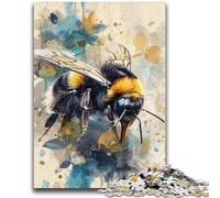 Puzzle per adulti e adolescenti, 1000 pezzi, motivo: ape acquerello, giocattoli per l'intrattenimento della famiglia, ideali come regali per tutta la famiglia dai 14 anni in su, 26x38cm