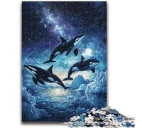 Puzzle per adulti e adolescenti,1000 pezzi,motivo: balena blu cosmica,divertimento in famiglia,attività divertenti a casa,regalo di compleanno,regali di viaggio,per ragazzi dai 14 anni in su,50x75cm