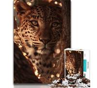 Puzzle per adulti e adolescenti, 1000 pezzi, motivo: leopardo fantasy, antistress, sfida difficile, ideale come regalo per tutta la famiglia (75x50cm)