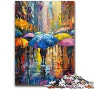 Puzzle per adulti e adolescenti 1000 pezzi Persone sotto la pioggia Gioco impegnativo e gioco per famiglie Ideale come regalo per tutta la famiglia 26x38cm